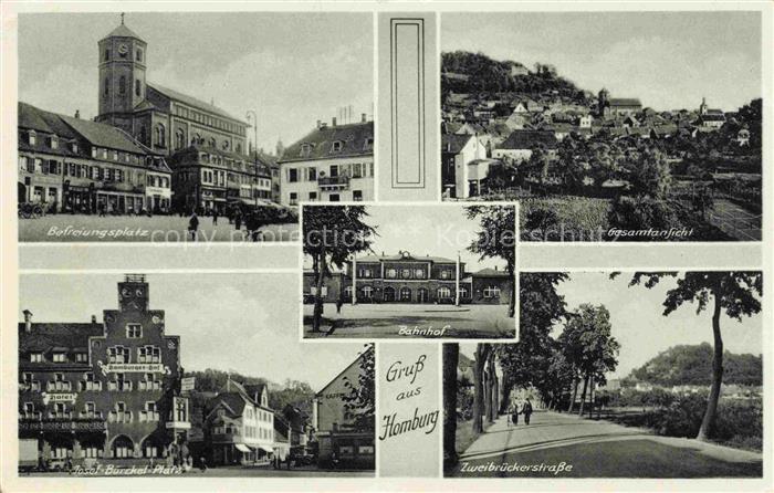 Homburg  Saarpfalz Pfalz Saarland Befreiungsplatz Josef-Buerckel-Platz Bahnhof G