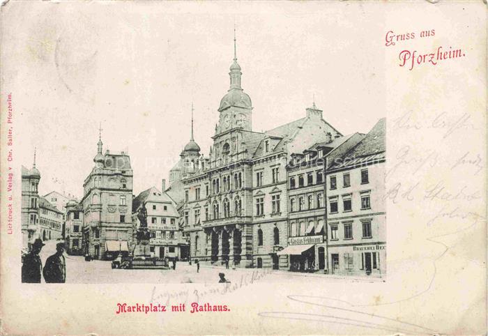 PFORZHEIM BW Marktplatz mit Rathaus