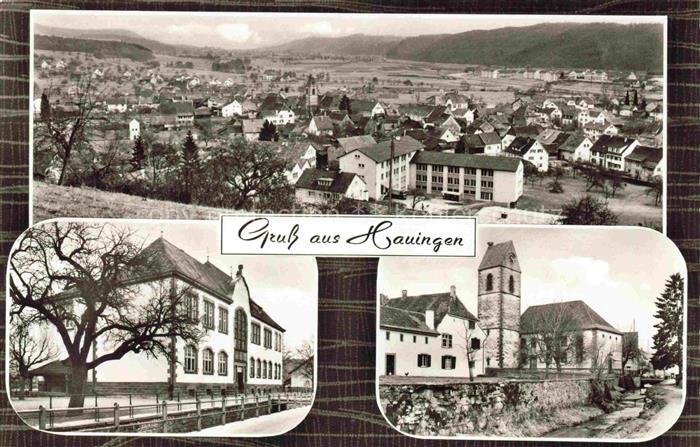 Hauingen Loerrach BW Panorama Wiesental Motiv mit Kirche