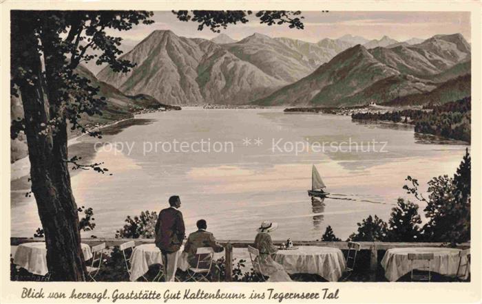 Kaltenbrunn Tegernsee Gmund Bayern Blick von herzoglichen Gaststaette Gut Kalten