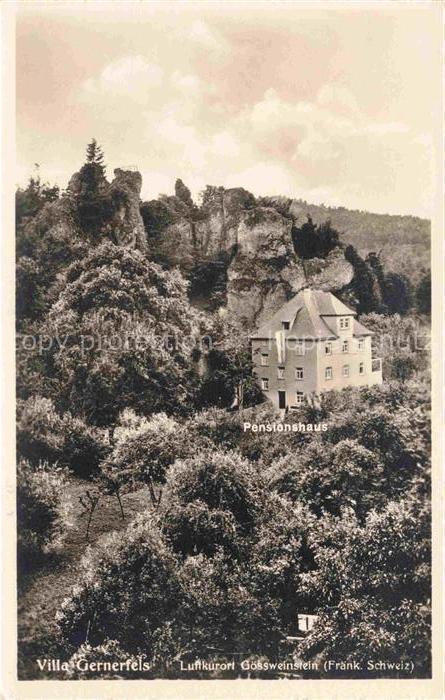 Goessweinstein Panorama mit Villa Gernerfels Pensionshaus