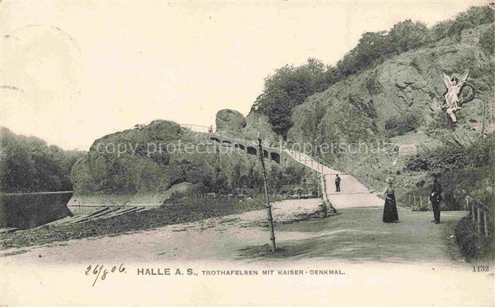 HALLE SAALE Trothafelsen mit Kaiserdenkmal