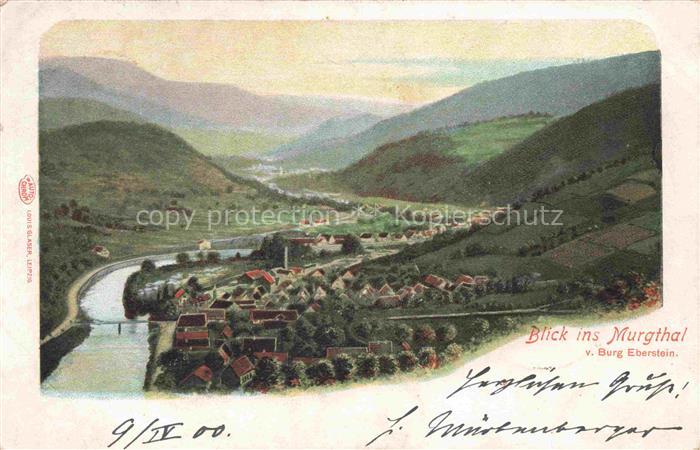 Murgthal MURGTAL Gernsbach BW Panorama Blick von Burg Eberstein