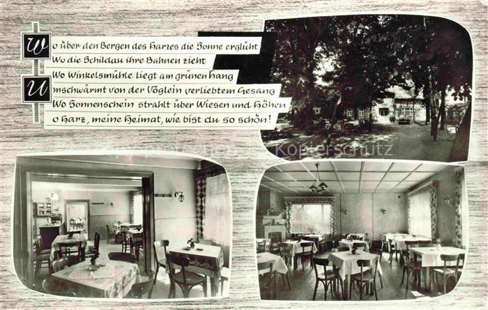 Seesen Harz Gaststaette Winkelsmuehle Gastraum Garten