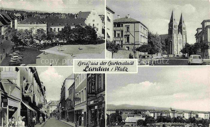 LANDAU  PFALZ Teilansichten Innenstadt Kirche