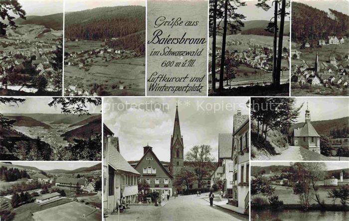 Baiersbronn Schwarzwald Panorama Ortszentrum Kirche Kapelle Landschaft Bromsilbe