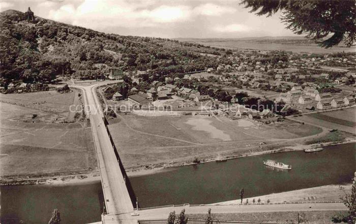PORTA WESTFALICA NRW Panorama Blick vom Jakobsberg Westfaelische Pforte Kaiser-W