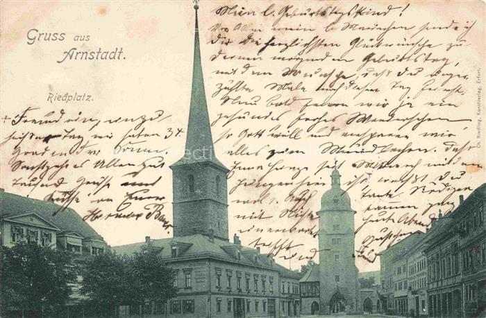 Arnstadt Ilm Thueringen Riedplatz Kirche Stadttor