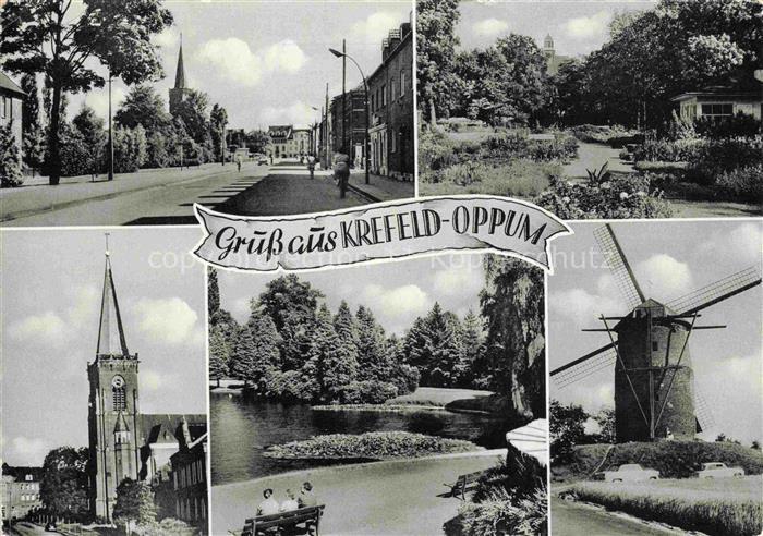 Oppum Krefeld NRW Teilansichten Kirche Parkanlagen Windmuehle