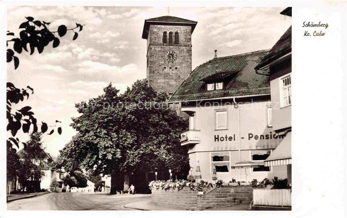 Schoemberg  Schwarzwald Calw BW Hotel Pension Kirchturm
