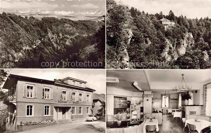 Albbruck Gasthaus Pension Hohenfels Gastraum Panorama Albtal Bromsilber