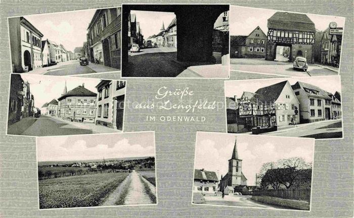 Lengfeld Odenwald Teilansichten Motive Ortszentrum Kirche Landschaft