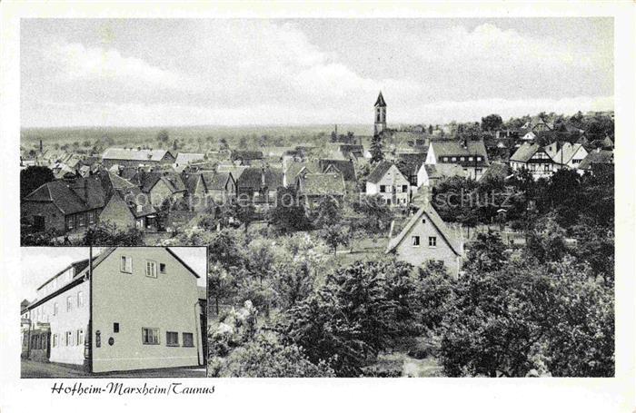 Marxheim Hofheim Taunus Hessen Ansicht mit Kirche Gasthaus zum Adler