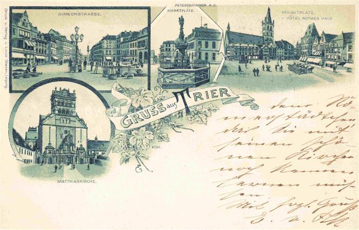 TRIER  CITY Simeonstrasse Petersbrunnen AG Marktplatz Hotel Rothes Haus Matthia