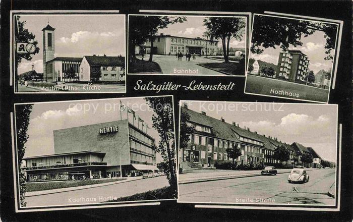 Lebenstedt Martin-Luther-Kirche Bahnhof Hochhaus Kaufhaus Hertie Breite Strasse