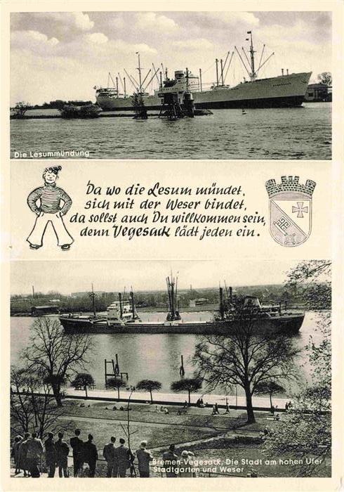 Vegesack BREMEN Lesummuendung Stadt am hohen Ufer Stadtgarten Weser