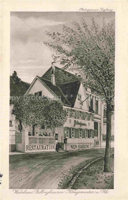 Koenigswinter Rhein Weinhaus Bellinghausen Restauration Wein-Handlung