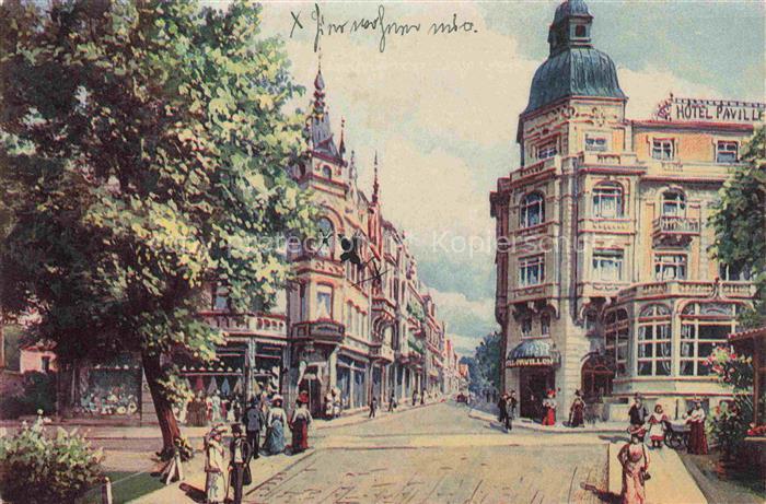 BAD OEYNHAUSEN NRW Vor dem Nordbahnhof Hotel Kuenstlerkarte