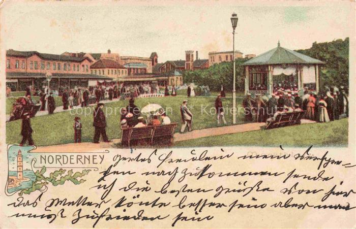 NORDERNEY Nordseebad Marktplatz Kuenstlerkarte