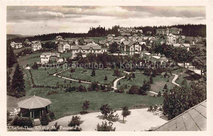 Oberhof  Thueringen Panorama Blick vom Schlosshotel mit grossem Kurgarten