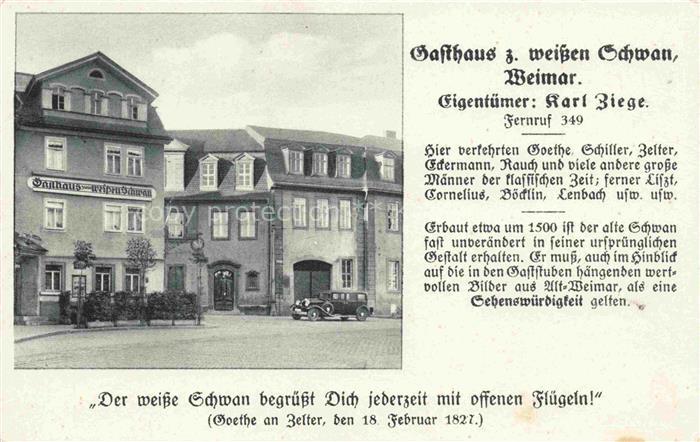 WEIMAR  Thueringen Gasthaus zum weissen Schwan