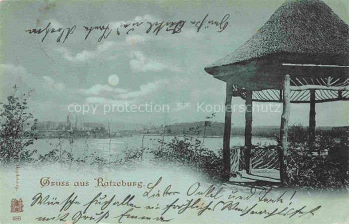 Ratzeburg Schleswig-Holstein Pavillon Partie am Wasser im Mondschein Deutsche Re