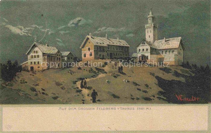 Feldberg 882m Taunus Auf dem grossen Feldberg Kuenstlerkarte