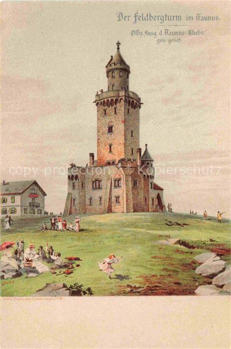 Feldberg 882m Taunus Feldbergturm Offzielle Ausgabe des Taunus-Klubs Kuenstlerka
