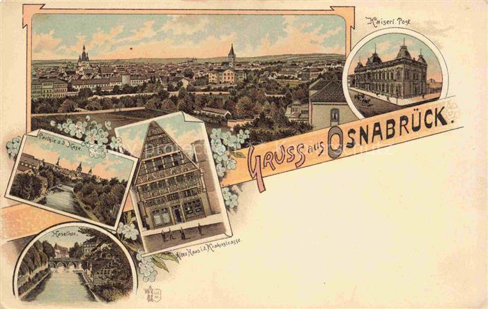 OSNABRueCK  CITY Panorama Partie an der Hase Kaiserliche Post Altes Haus Hasetor