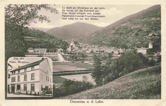 Dausenau Rheinland-Pfalz Panorama Lahntal Das alte Histor Wirtshaus Poesie