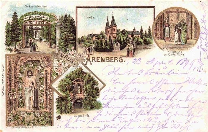 Arenberg KOBLENZ Rheinland-Pfalz Eingang zum Oelberg Christus Statue Herz. Jesu