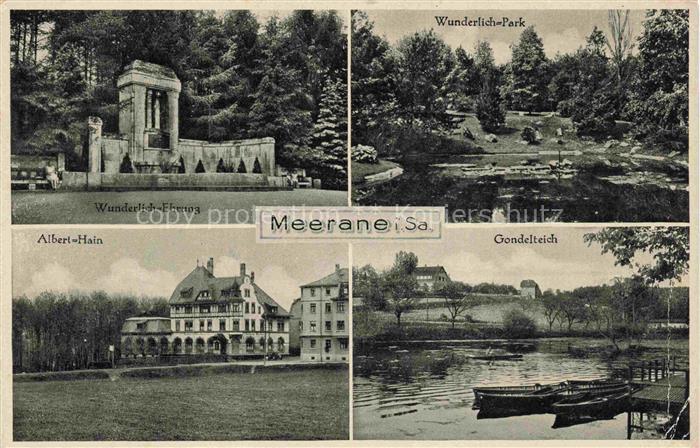 Meerane Sachsen Wunderlich-Ehrung Denkmal Park Albert-Hain Gondelteich