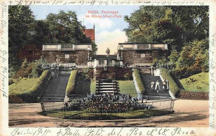 Riesa Sachsen Freitreppe im Koenig-Albert-Park
