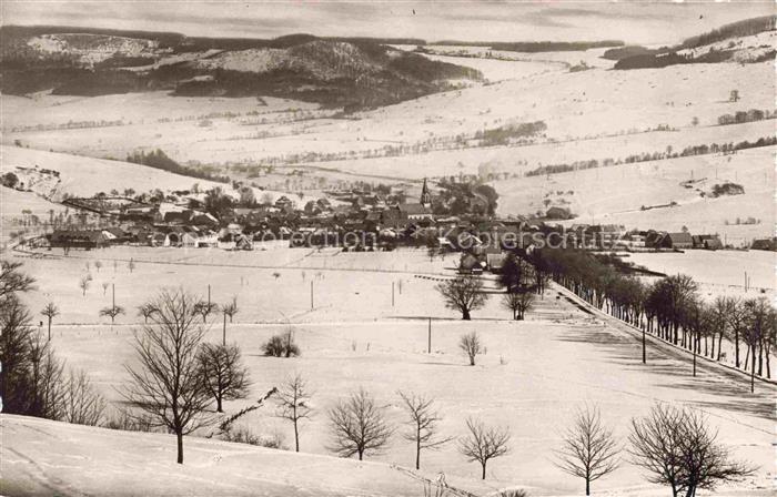 Wuestensachsen Rhoen Ehrenberg Winterpanorama