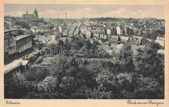 Mittweida Sachsen Panorama Blick von der Obergasse