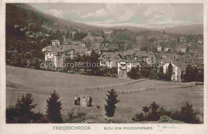 Friedrichroda Thueringen Panorama Blick vom Philosophenweg