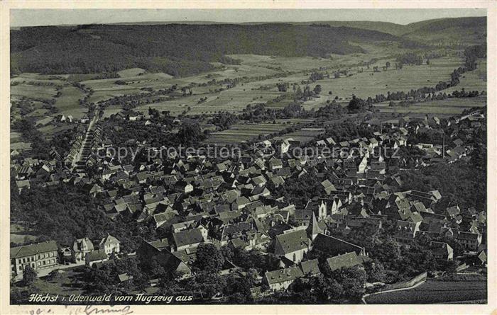 Hoechst Odenwald Hessen Fliegeraufnahme Feldpost