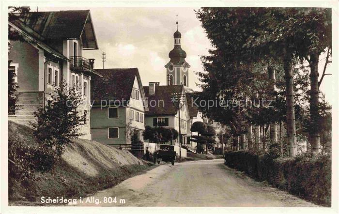 Scheidegg Allgaeu Bayern Blick zur Kirche