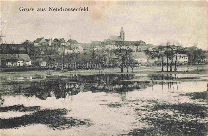 Neudrossenfeld Kulmbach Bayern Teilansicht mit Blick zur Kirche Feldpost