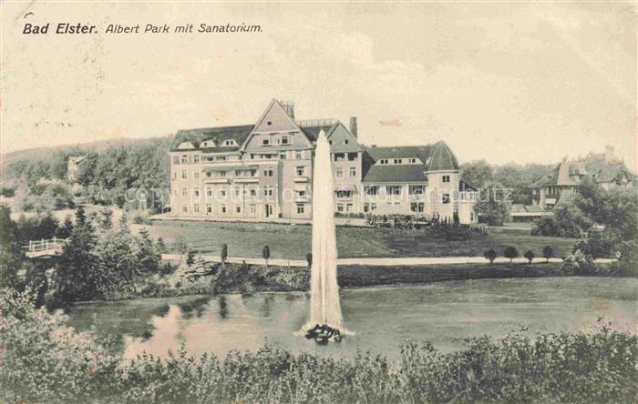 BAD ELSTER Vogtland Sachsen Albert-Park mit Sanatorium Fontaene