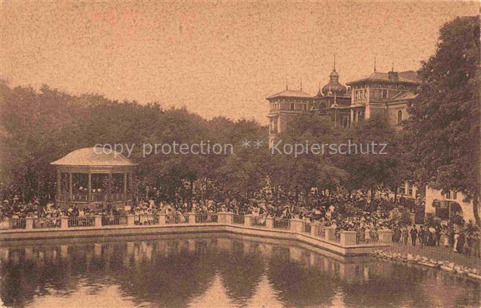 DRESDEN Elbe Zoologischer Garten Neuer Teich Konzertplatz Musikpavillon