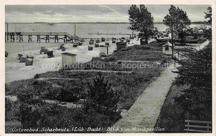 SCHARBEUTZ Ostseebad Blick vom Musikpavillon Strand Promenade