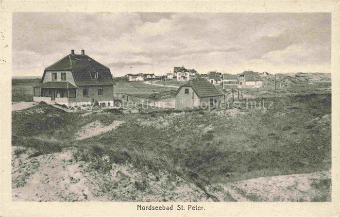 St Peter -Ording Nordseebad Panorama Duenenlandschaft
