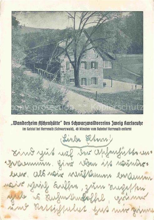 Herrenalb BAD HERRENALB BW Wanderheim Aschenhuette des Schwarzwaldvereins Zweig