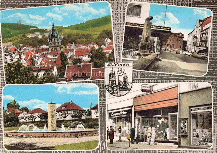 St Wendel Saarland Ansicht mit Kirche Motive Stadtzentrum Ladengeschaefte Brunne