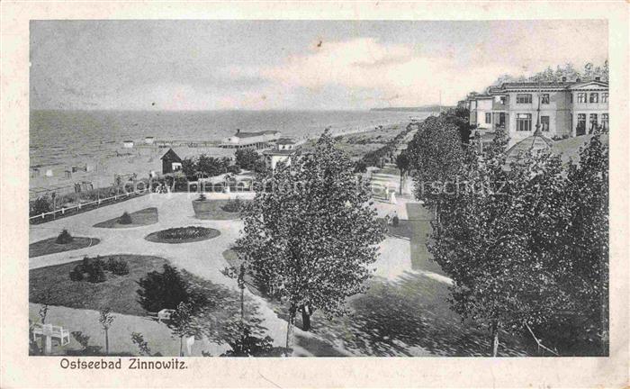 ZINNOWITZ Ostseebad Uferpromenade Blick zum Strand