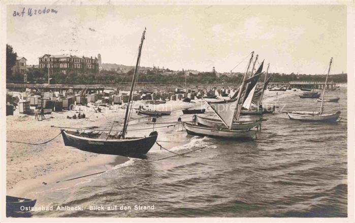 AHLBECK HERINGSDORF Insel Usedom Ostseebad Blick auf den Strand
