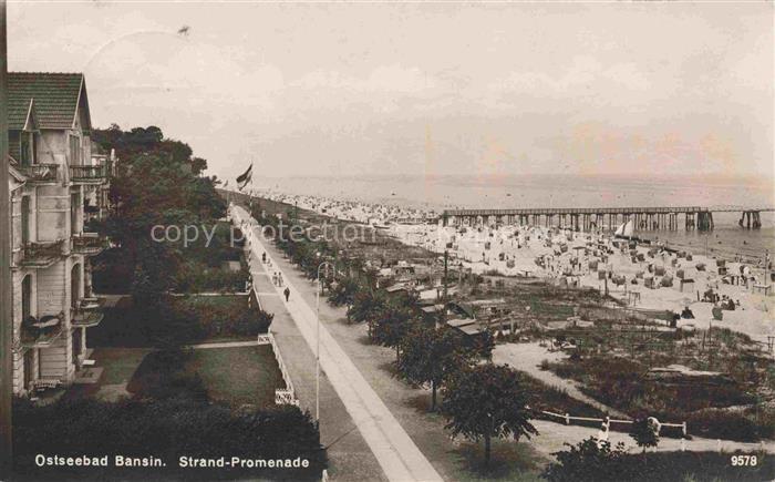 BANSIN Ostseebad Heringsdorf Strandpromenade Strand Seebruecke