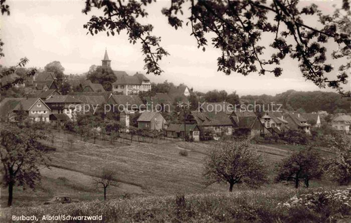 Burbach Albtal Marxzell Karlsruhe Schwarzwald BW Ansicht mit Kirche vom Waldrand