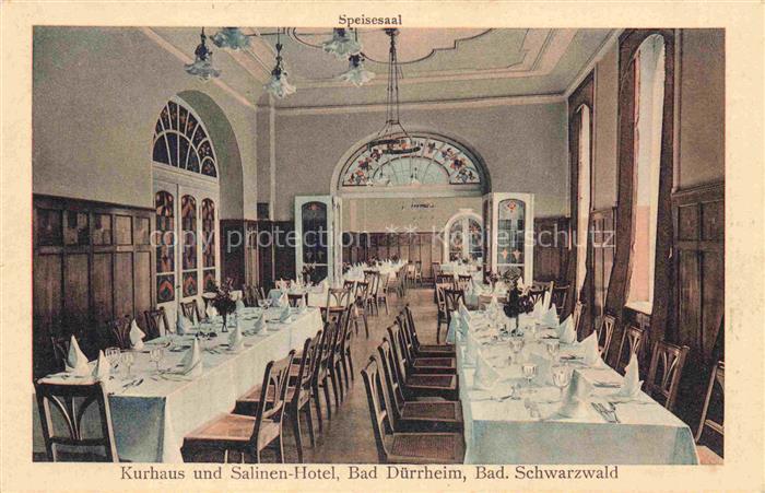Bad Duerrheim BW Kurhaus und Salinenhotel Restaurant Festtafel Feldpost